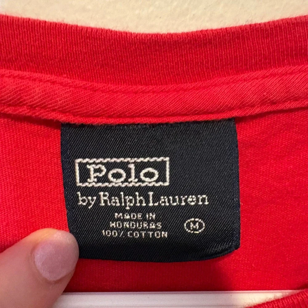 Vtg Polo Ralph Lauren RLPC Team Rowing Event‎ Red Cotton T Shirt Mens Size M